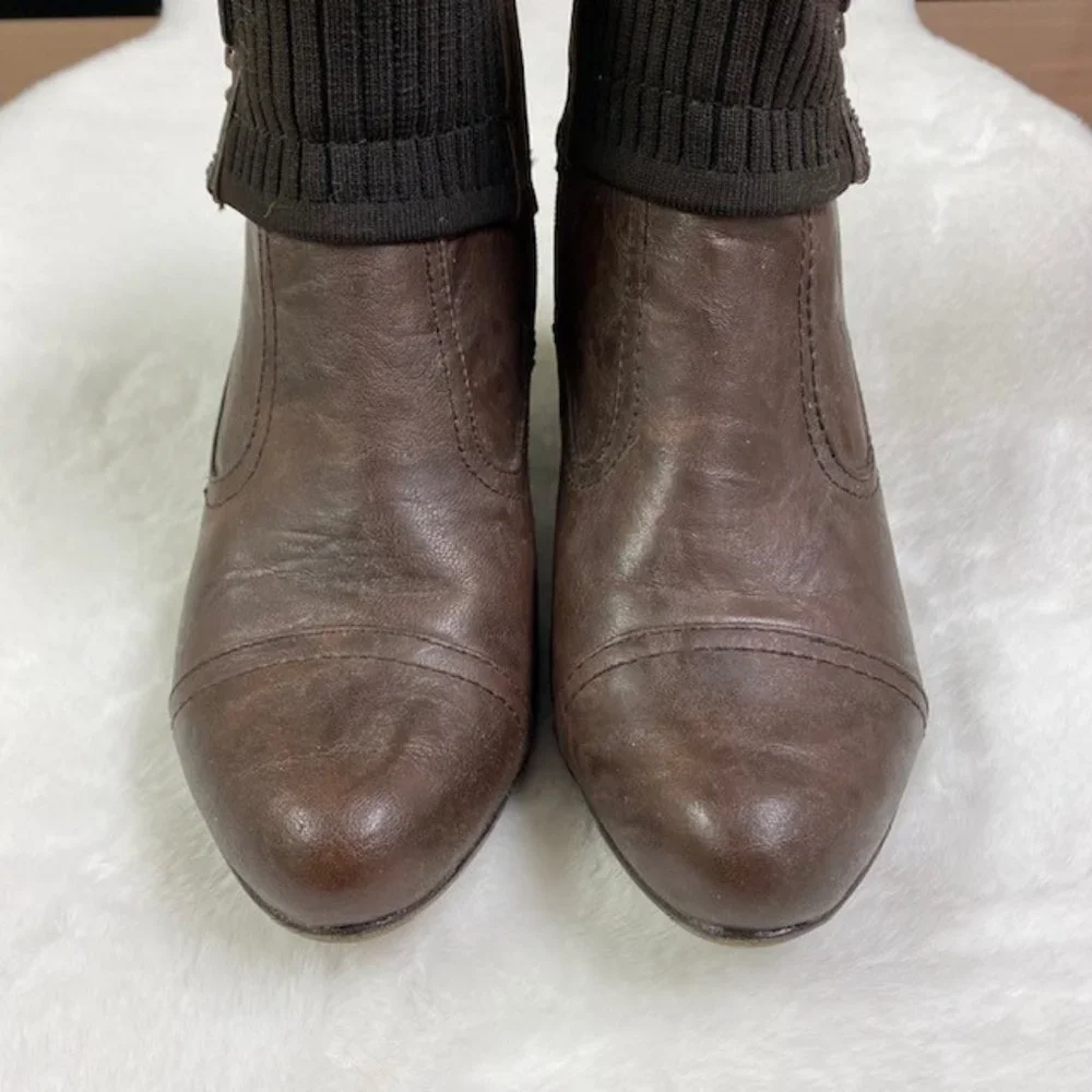 Patrizia‎ by Spring Step Brown Zip Heeled Ankle Bootie Size EU 39 US 8.5